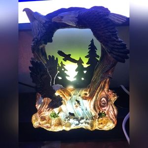 vintage 3D eagle resin table lamp